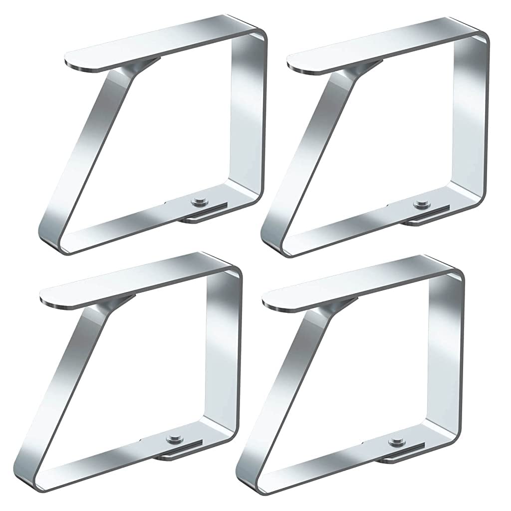 Supvox Tablecloth Clips, 4 Pack Stainless Steel Large Table Cover Clamps Table Cloth Holderss, Heavy Duty Picnic Table Clips, Table Cloth Holders Ideal for Restaurant Weddings Party (7 * 7.5cm) Supvox Tablecloth Clips, 4 Pack Stainless Steel Large Table Cover Clamps Table Cloth Holderss, Heavy Duty Picnic Table Clips, Table Cloth Holders Ideal for Restaurant Weddings Party (7 * 7.5cm)